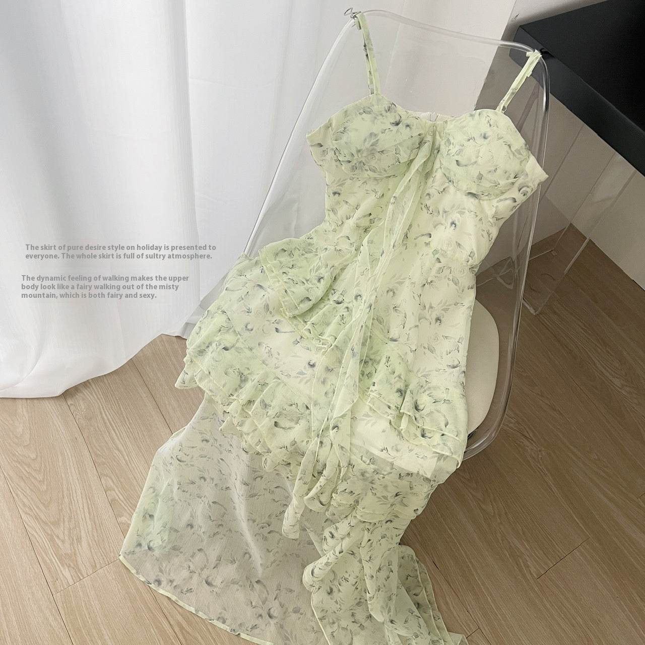Robe d'été à bretelles et fleurs pour femme - Droxev