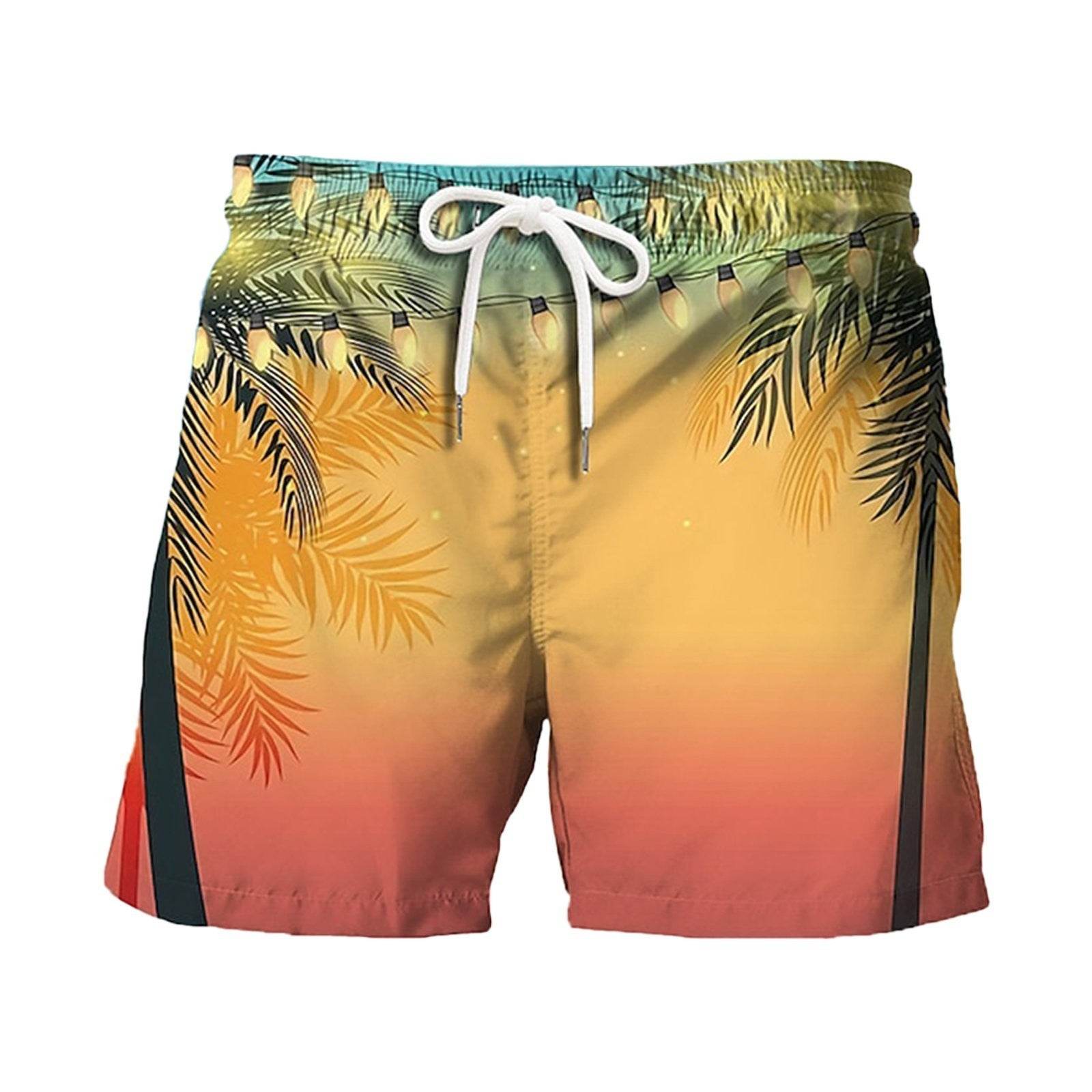 Pantalon de plage décontracté pour homme, imprimé numérique 3D, motif feuille de bananier japonais, été - Droxev