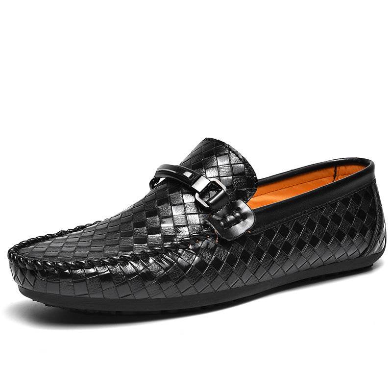Chaussures décontractées en cuir à talon plat pour hommes - Droxev