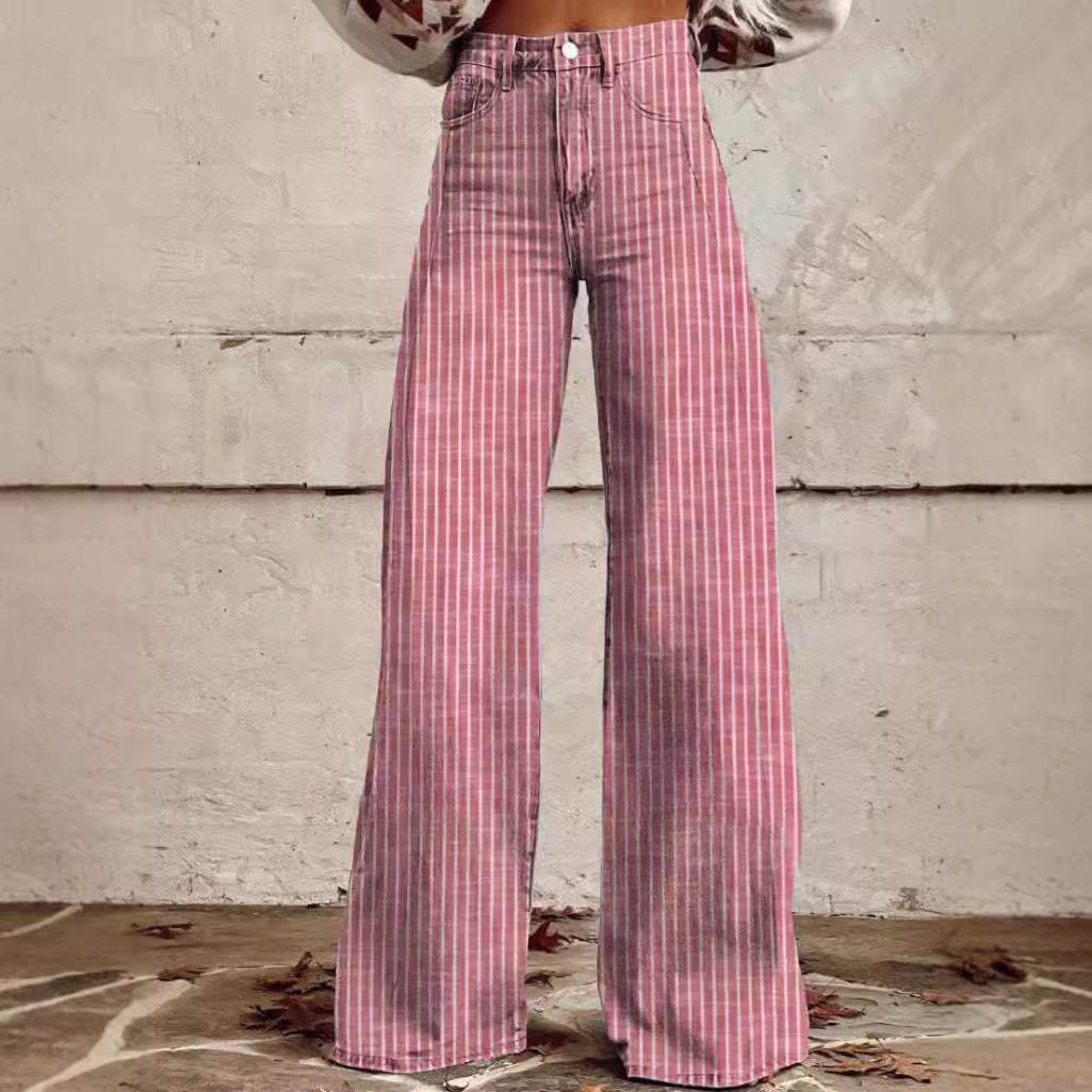 Pantalon décontracté imitation jean fin - Droxev