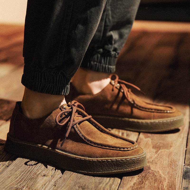 Chaussures décontractées en cuir et daim de style britannique - Droxev