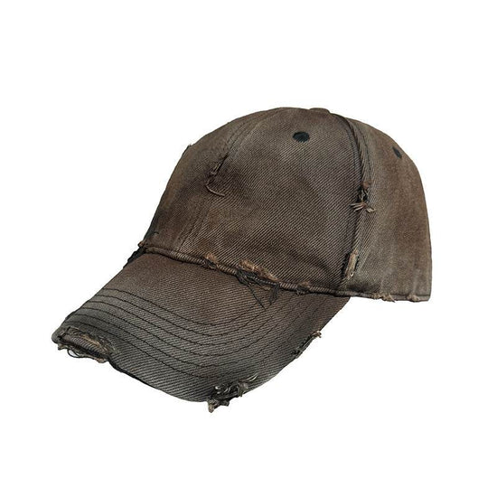 Casquette Style Usé – Taches de Rouille et de Saleté, Broderie Artistique - Droxev