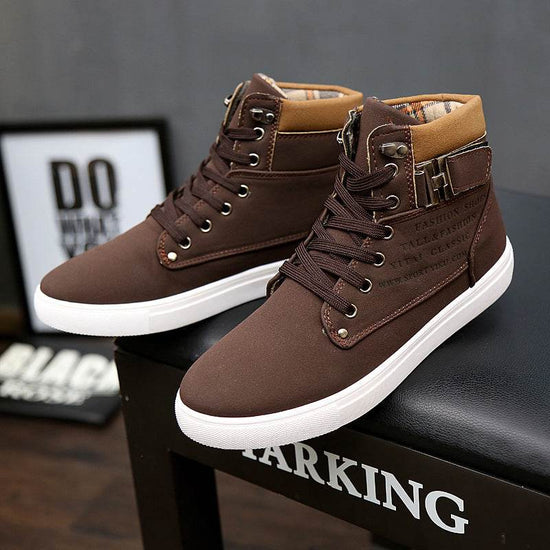 Bottes Martin pour hommes, chaussures plates à lacets - Droxev
