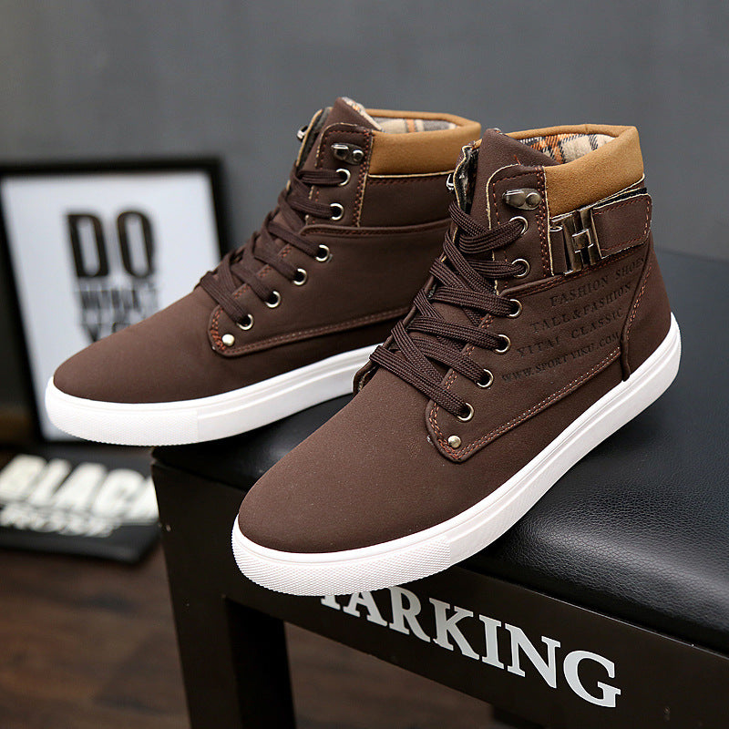 Bottes Martin pour hommes, chaussures plates à lacets