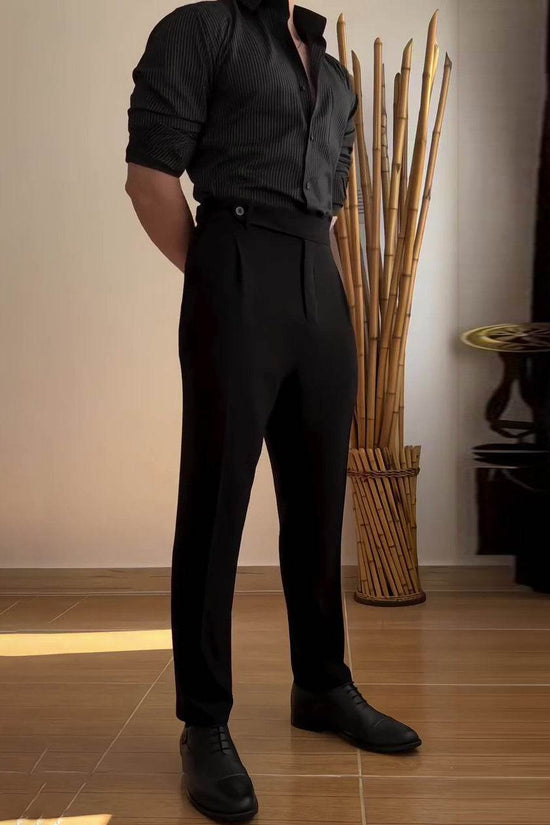 Pantalon droit drapé décontracté pour homme - Droxev