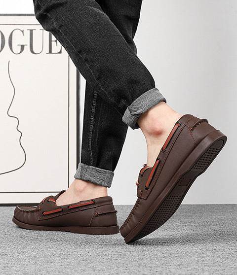 Chaussures décontractées en cuir grande taille pour hommes - Droxev