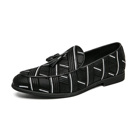 Chaussures à enfiler en cuir pour hommes, motif paresseux - Droxev