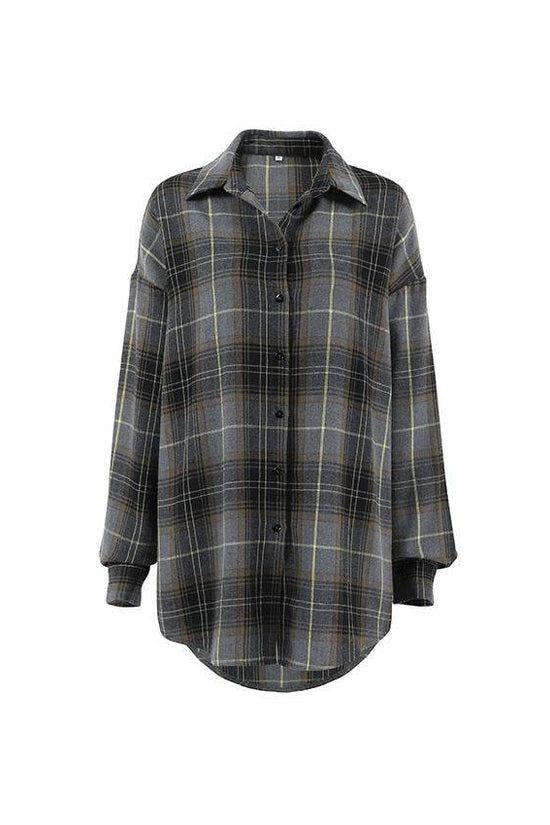 Chemise à manches longues à la mode rétro ample - Droxev