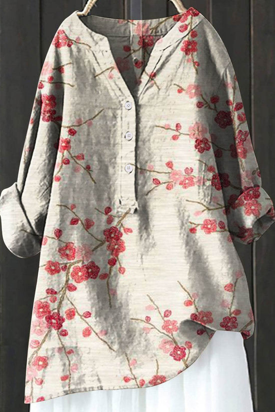 Chemise assortie en lin confort imprimé - Droxev