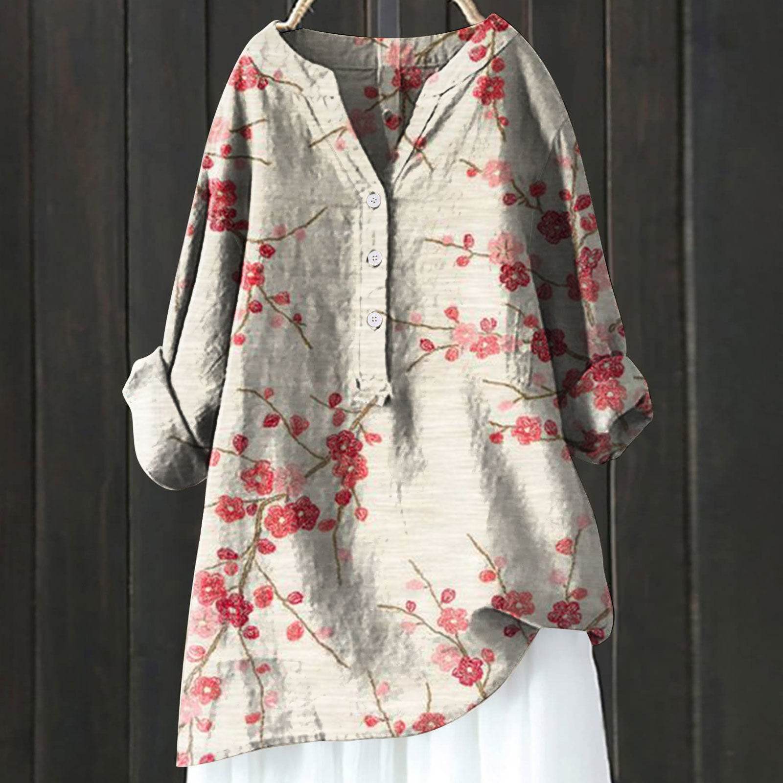 Chemise assortie en lin confort imprimé - Droxev
