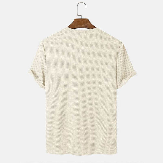 T-shirts basiques d'été à col rond et couleur unie pour hommes - Droxev