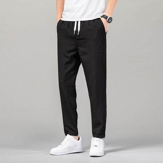 Pantalon fin de couleur unie pour homme, version épurée - Droxev