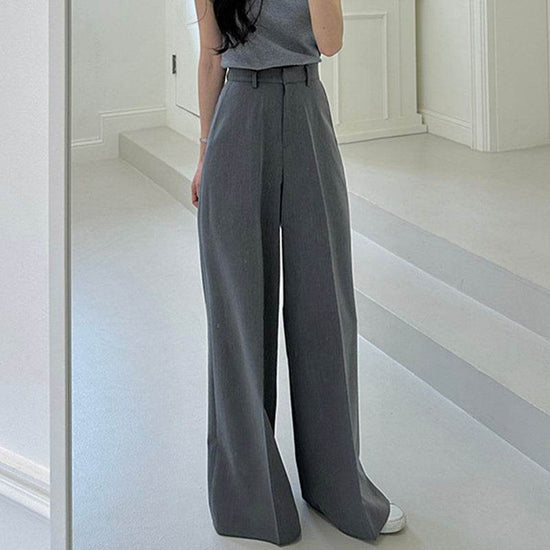 Pantalon de vadrouille à jambes larges et à suspendre, pantalon décontracté pour femme - Droxev