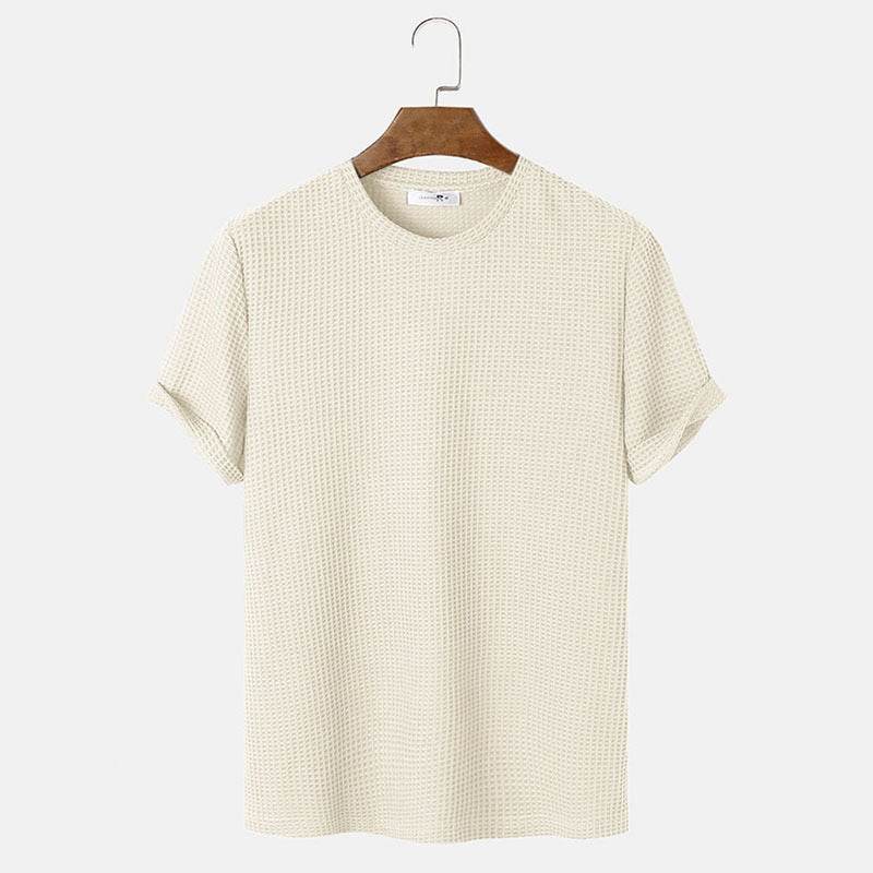 T-shirts basiques d'été à col rond et couleur unie pour hommes - Droxev