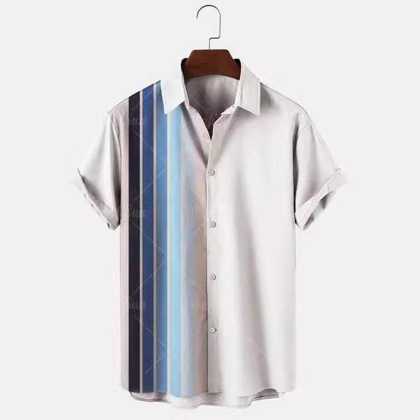 Chemise hawaïenne décontractée imprimée en 3D pour homme, tenue de vacances en bord de mer - Droxev