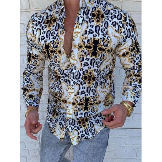 Chemise Homme Imprimée à Manches Longues – Style Streetwear Décontracté Hiver - Droxev