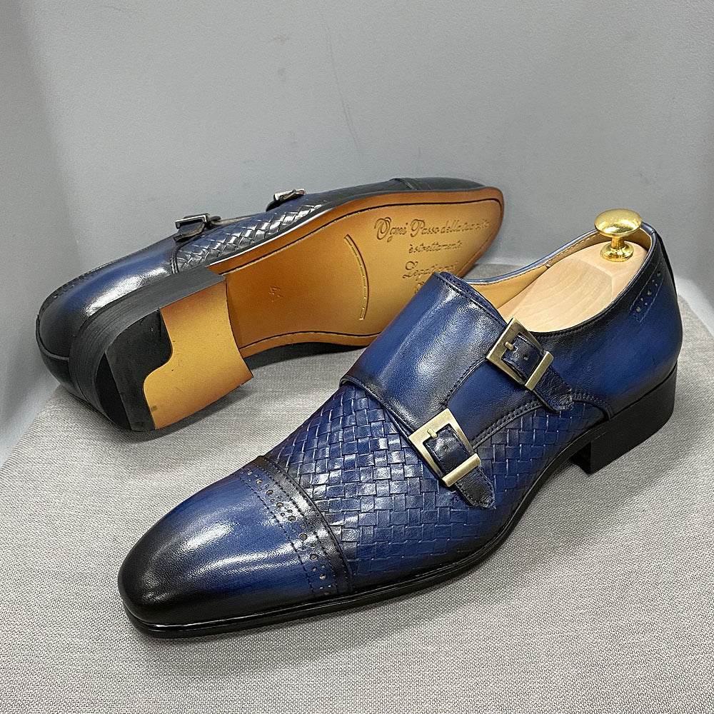 Chaussures Homme de Luxe – Mocassins Double Boucle en Cuir Véritable - Droxev