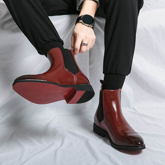 Chaussures montantes décontractées en cuir pour hommes, style britannique - Droxev