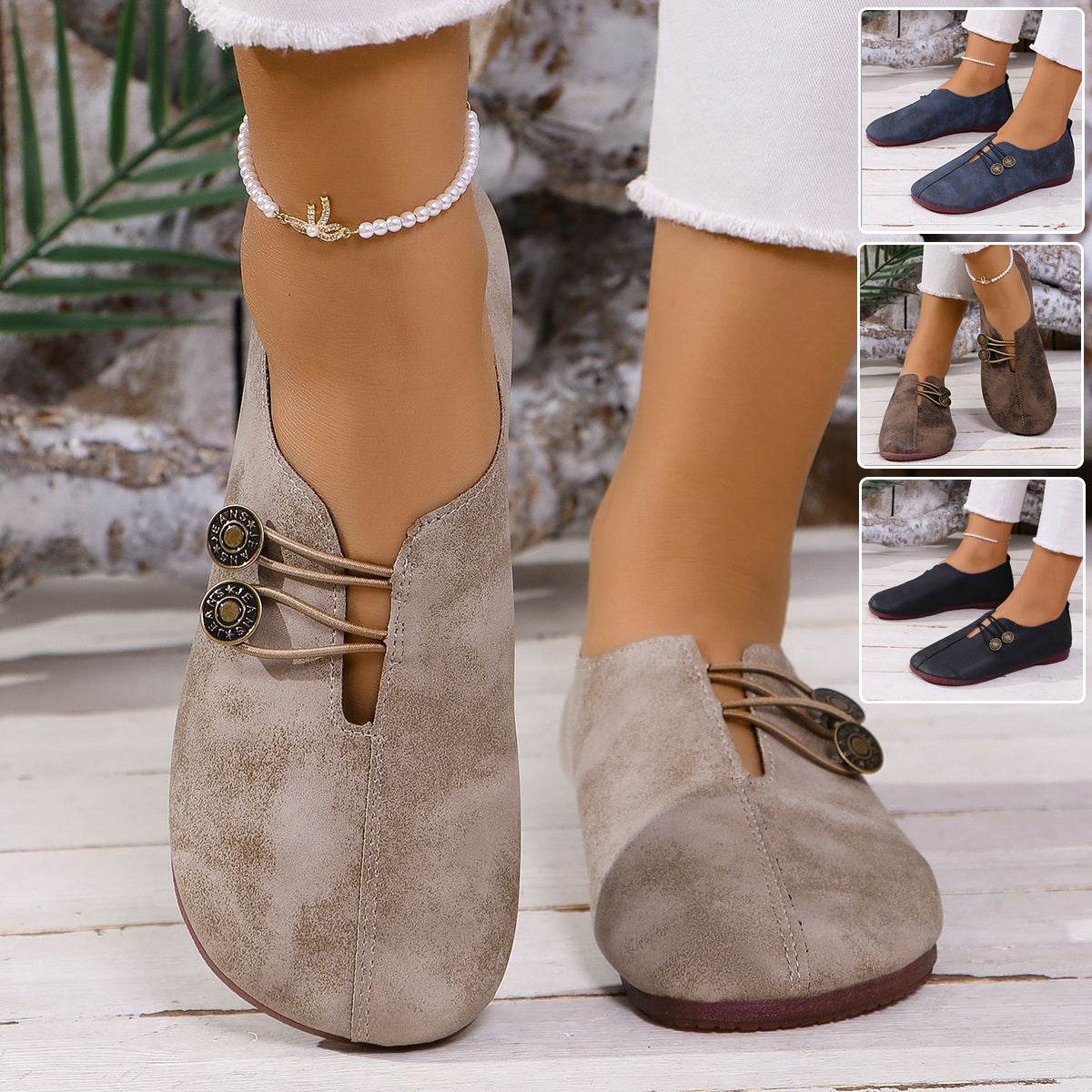 Sandales à enfiler à bout carré pour femme, chaussures plates et souples, tendance pour l'été - Droxev