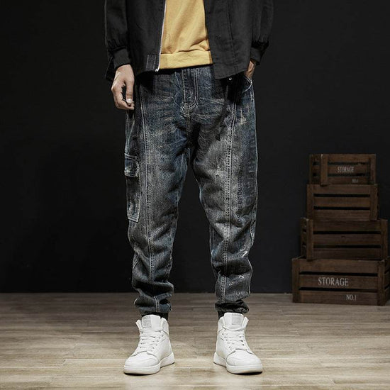 Salopette en jean ample de marque tendance, coupe droite - Droxev