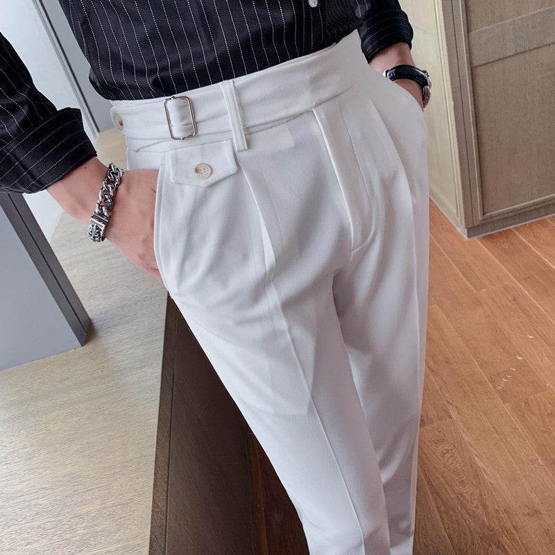 Pantalons pour hommes, nouveaux pantalons slim, couleur unie, petits pantalons droits - Droxev