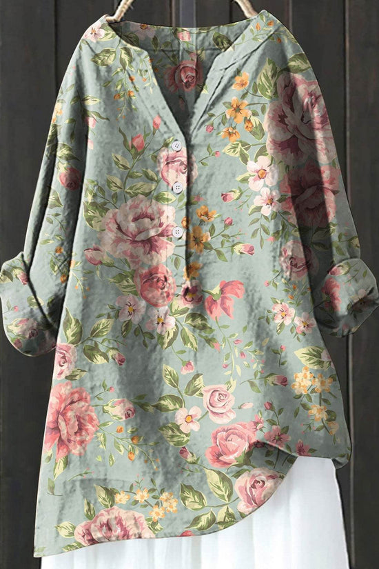 Chemise assortie en lin confort imprimé - Droxev