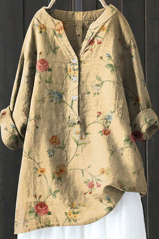 Chemise assortie en lin confort imprimé - Droxev