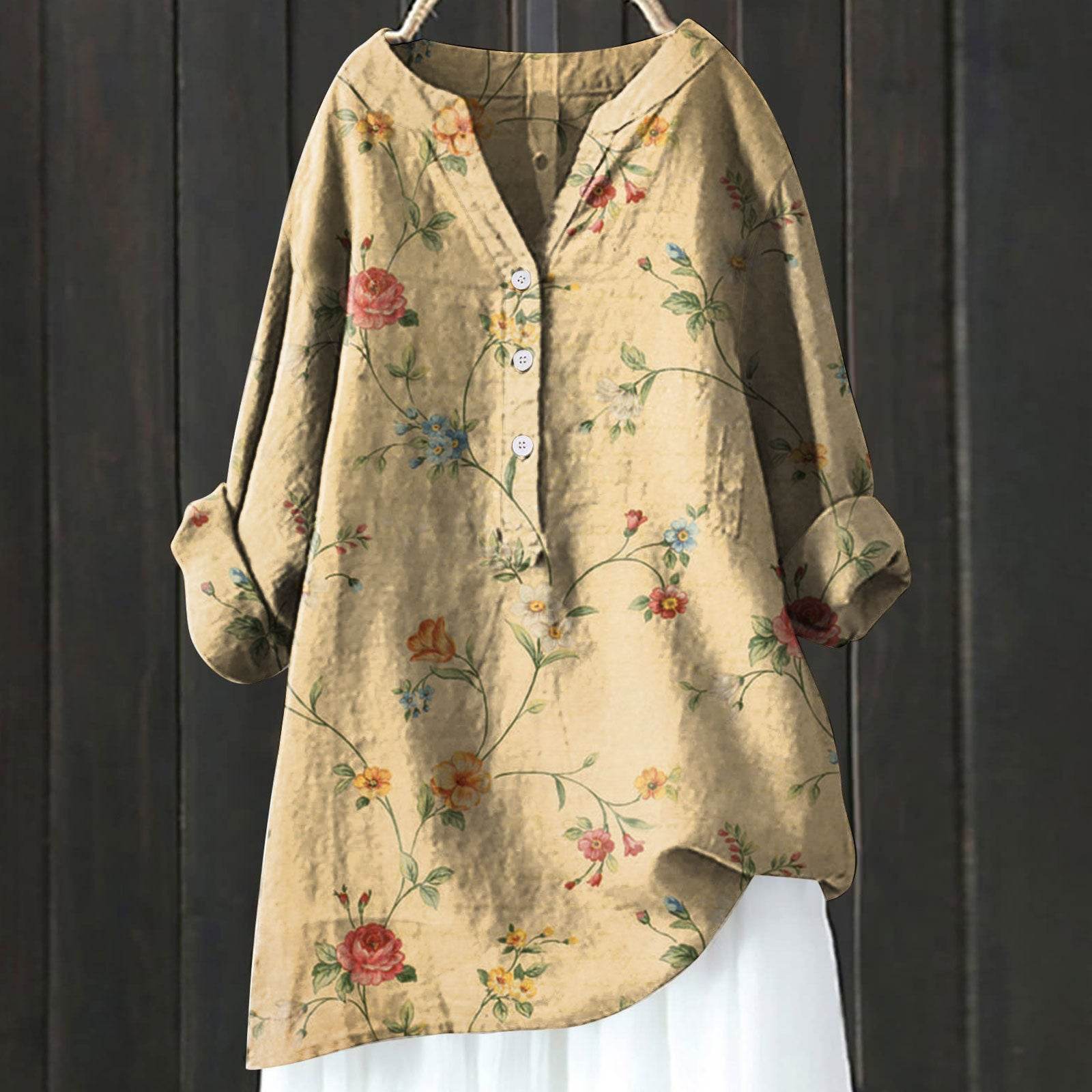 Chemise assortie en lin confort imprimé - Droxev