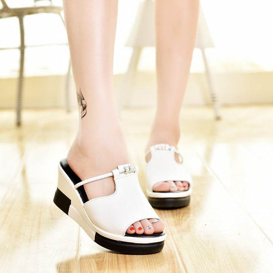 Chaussons compensés à strass - Droxev