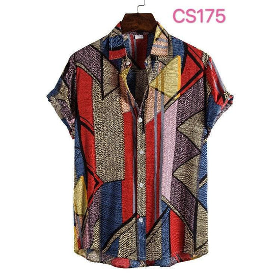 Chemise décontractée à manches courtes et revers pour homme - Droxev