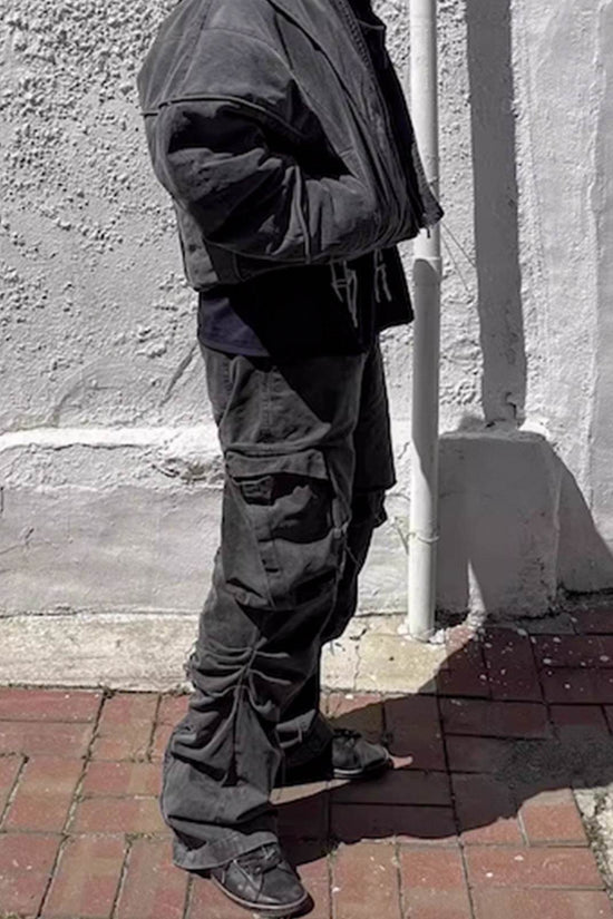 Pantalon droit à volants et coutures doubles pour homme - Droxev