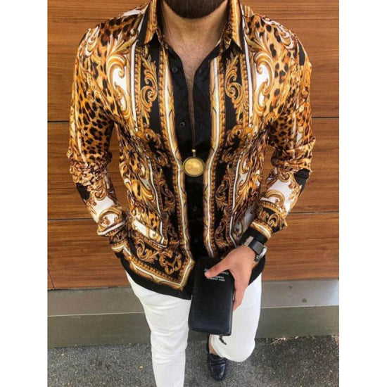 Chemise Homme Imprimée à Manches Longues – Style Streetwear Décontracté Hiver - Droxev