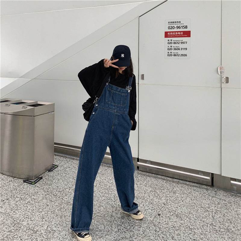Pantalons à bretelles en denim tendance pour femmes - Droxev