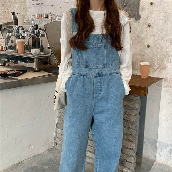 Pantalons à bretelles en denim tendance pour femmes - Droxev