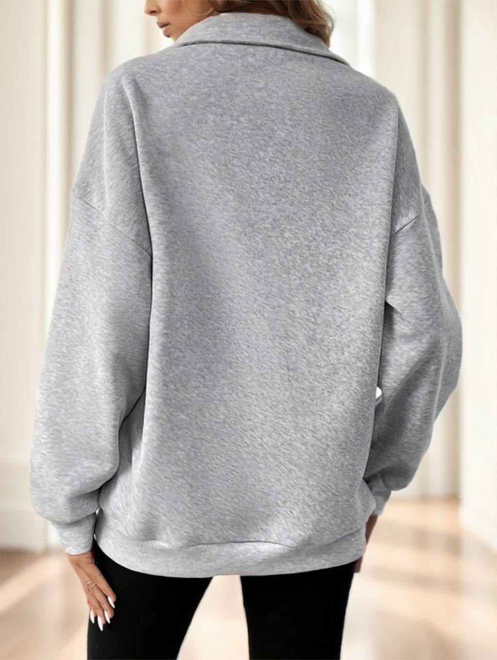 Sweat à capuche à col montant et demi-zip - Droxev