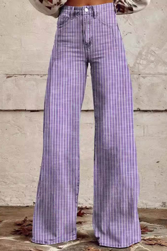 Pantalon décontracté imitation jean fin - Droxev