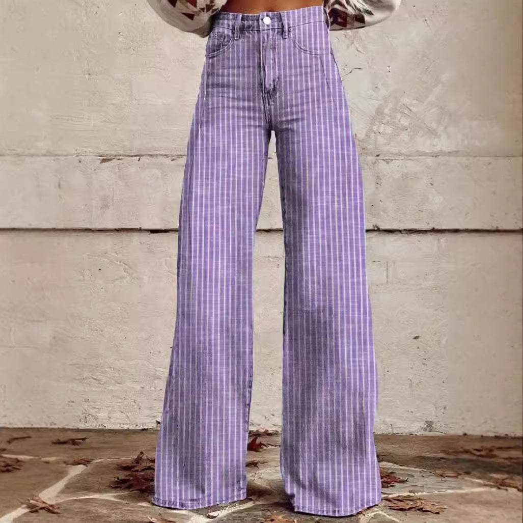 Pantalon décontracté imitation jean fin - Droxev