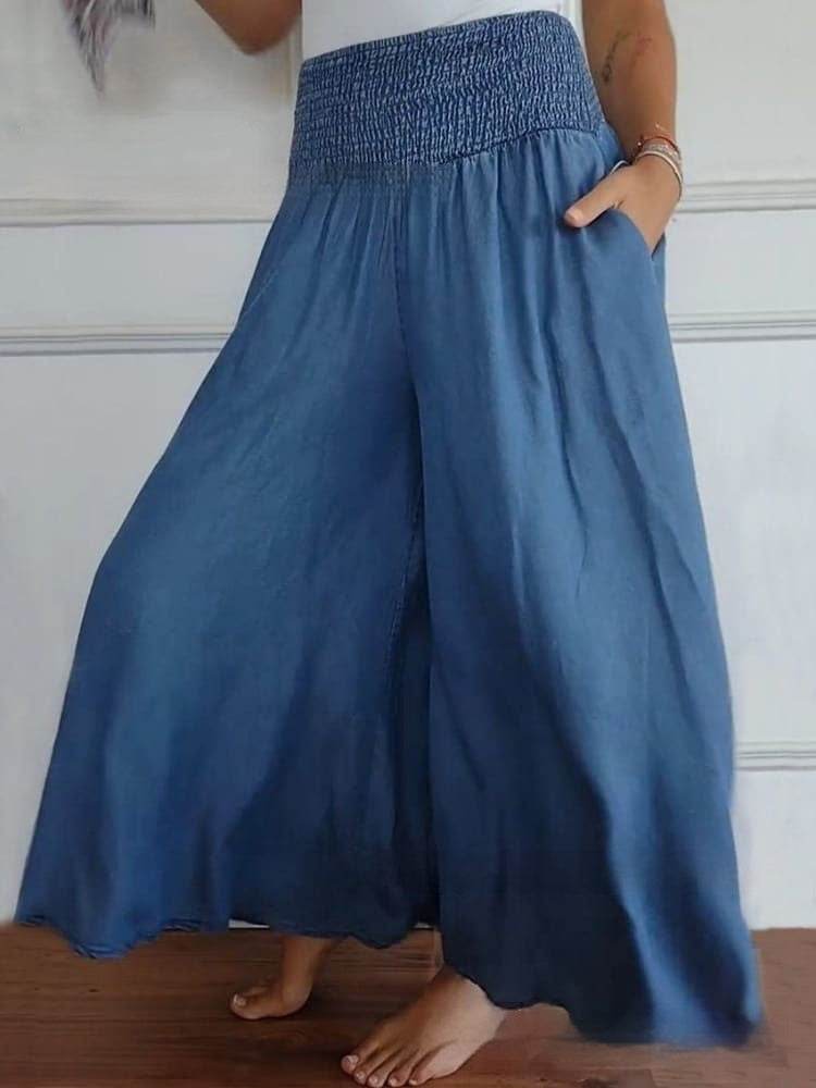 Pantalon en jean à poches pour femme - Droxev
