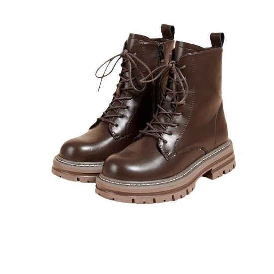 Bottines à plateforme style rétro britannique pour homme - Droxev