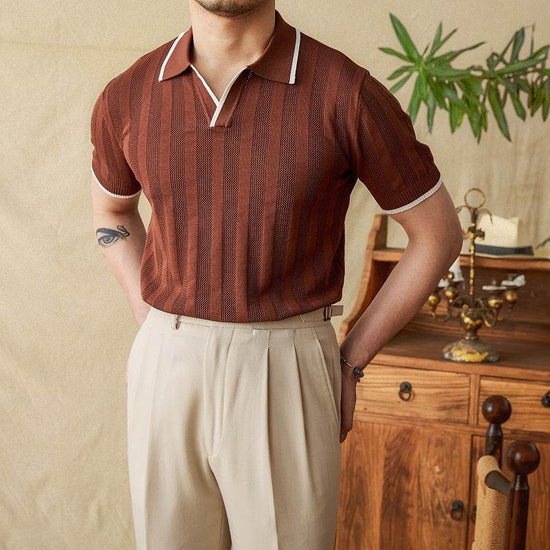 Polo d'été à manches courtes et col ciseaux pour homme - Droxev